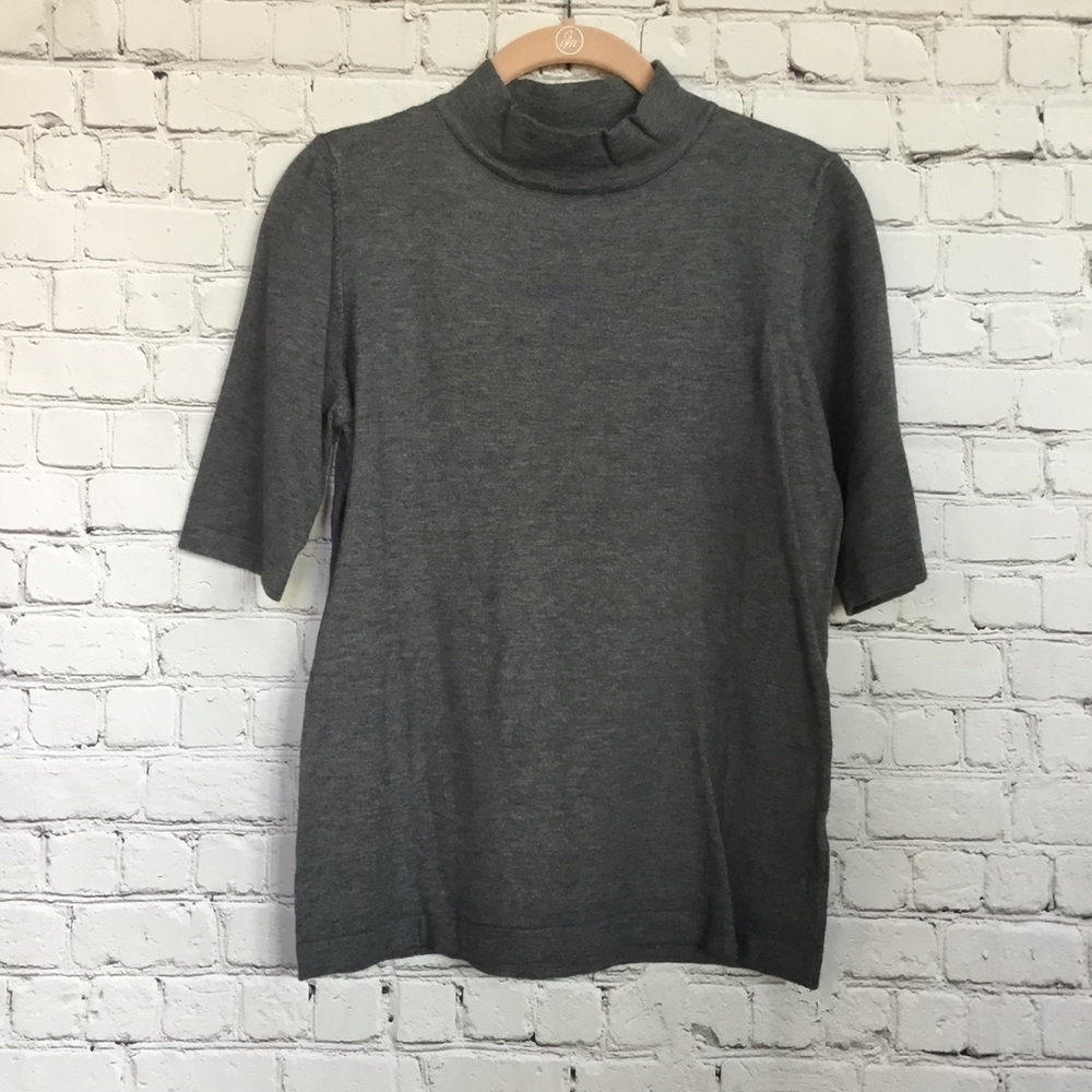 NEW POL MOCK TURTLENECK HALF SLEEVE GREY SIZE MED